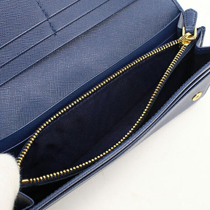 中古 プラダ 長財布二折 レディース ブランド PRADA  サフィアーノレザー レザー 1MH132 ブルー USDPR119898011