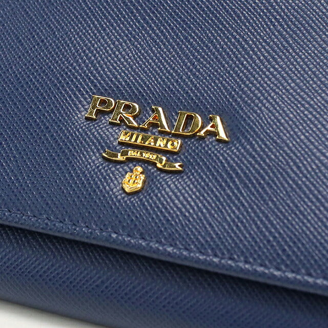 中古 プラダ 長財布二折 レディース ブランド PRADA  サフィアーノレザー レザー 1MH132 ブルー USDPR119898011
