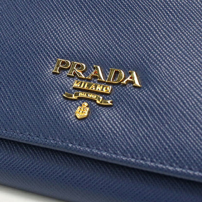 中古 プラダ 長財布二折 レディース ブランド PRADA  サフィアーノレザー レザー 1MH132 ブルー USDPR119898011
