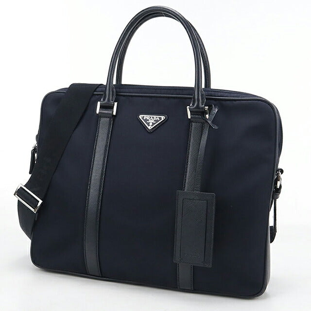 中古 プラダ ブリーフケース メンズ ブランド PRADA 2WAY レザー