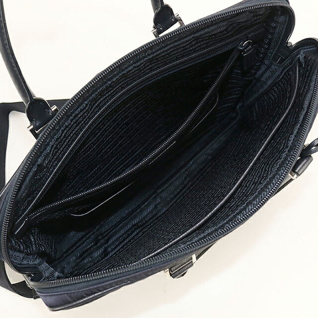 中古 プラダ ブリーフケース メンズ ブランド PRADA  2WAY レザー 2VE368 ネイビー USDPR120032011