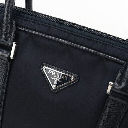 中古 プラダ ブリーフケース メンズ ブランド PRADA  2WAY レザー 2VE368 ネイビー USDPR120032011