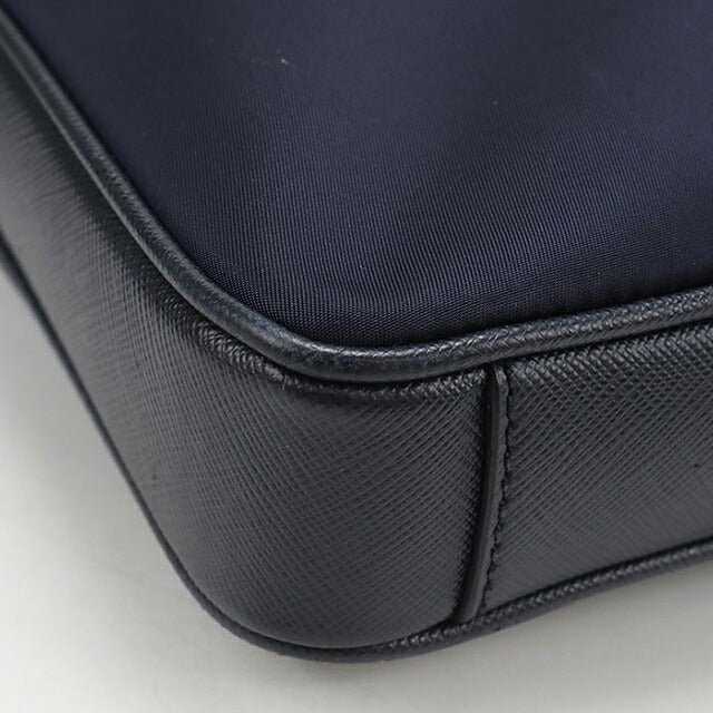 中古 プラダ ブリーフケース メンズ ブランド PRADA  2WAY レザー 2VE368 ネイビー USDPR120032011