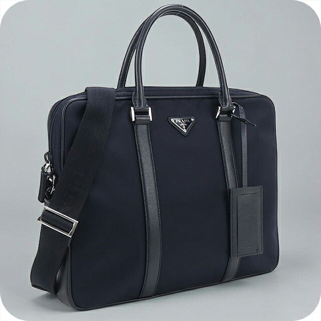 中古 プラダ ブリーフケース メンズ ブランド PRADA 2WAY レザー