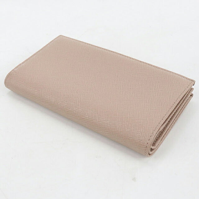 中古 プラダ 長財布二折 レディース ブランド PRADA  サフィアーノトライアングル レザー 1ML009 ベージュ USDPR120082011
