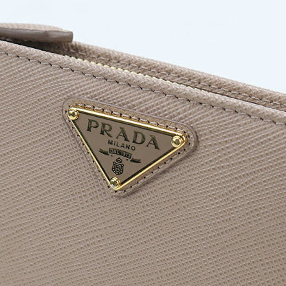 中古 プラダ 長財布二折 レディース ブランド PRADA  サフィアーノトライアングル レザー 1ML009 ベージュ USDPR120082011