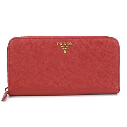 中古 プラダ 長財布ラウンドファスナー レディース ブランド PRADA サフィアーノレザー ジップアラウンド長財布 レザー 1ML506 レッド USDPR120096011