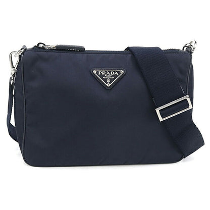中古 プラダ 斜め掛け ショルダーバッグ メンズ ブランド PRADA Re-NYLON ショルダーバッグ 2VH113 ネイビー USDPR120102011