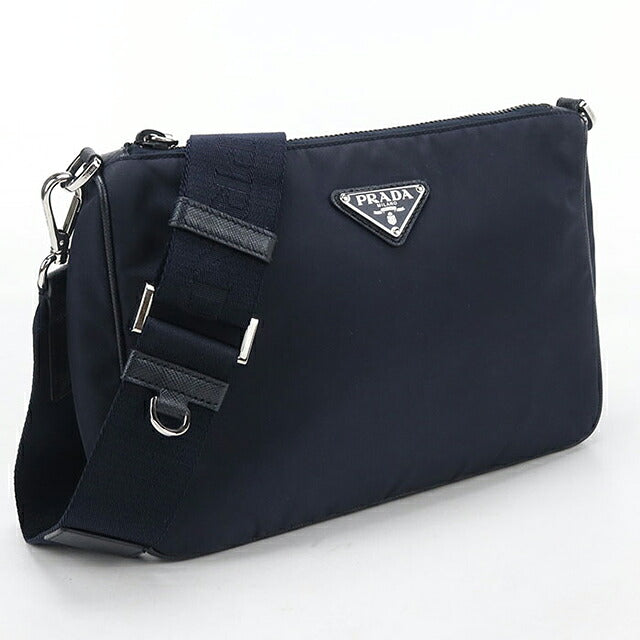 中古 プラダ 斜め掛け ショルダーバッグ メンズ ブランド PRADA Re-NYLON ショルダーバッグ 2VH113 ネイビー USDPR120102011