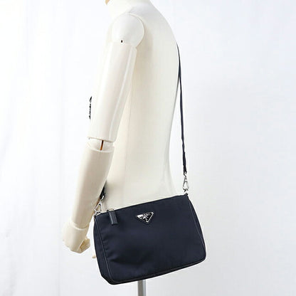 中古 プラダ 斜め掛け ショルダーバッグ メンズ ブランド PRADA Re-NYLON ショルダーバッグ 2VH113 ネイビー USDPR120102011