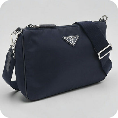 中古 プラダ 斜め掛け ショルダーバッグ メンズ ブランド PRADA Re-NYLON ショルダーバッグ 2VH113 ネイビー USDPR120102011