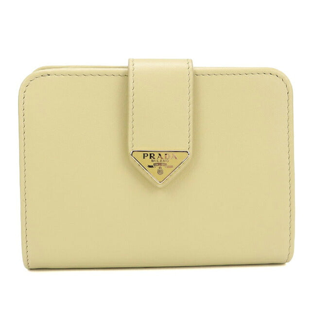 中古 プラダ 二つ折り財布 二折財布 コンパクト レディース ブランド PRADA   1ML018 イエロー USDPR120175011