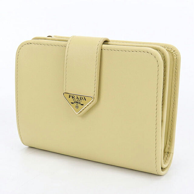 中古 プラダ 二つ折り財布 二折財布 コンパクト レディース ブランド PRADA   1ML018 イエロー USDPR120175011