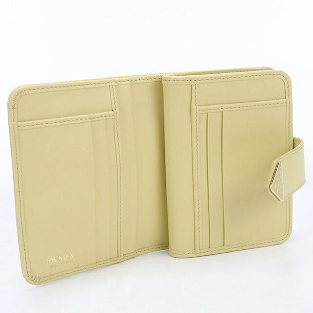 中古 プラダ 二つ折り財布 二折財布 コンパクト レディース ブランド PRADA   1ML018 イエロー USDPR120175011
