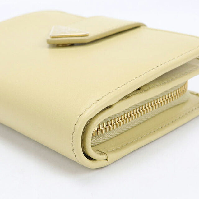 中古 プラダ 二つ折り財布 二折財布 コンパクト レディース ブランド PRADA   1ML018 イエロー USDPR120175011