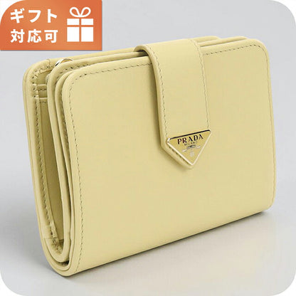 中古 プラダ 二つ折り財布 二折財布 コンパクト レディース ブランド PRADA   1ML018 イエロー USDPR120175011