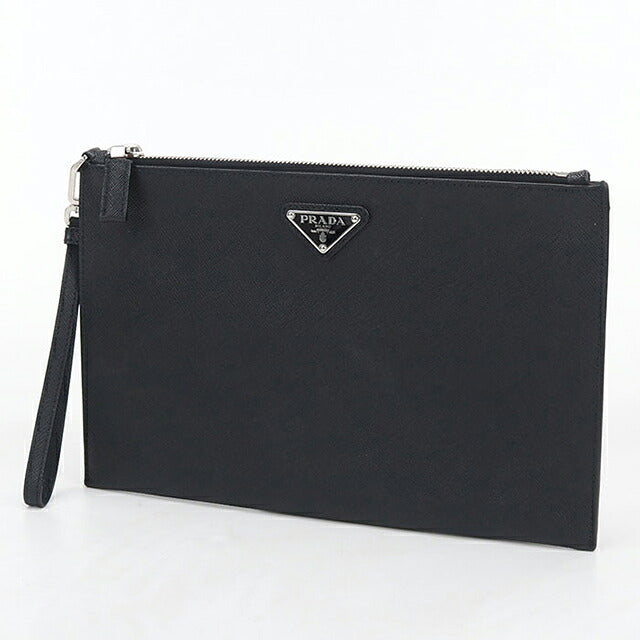 中古 プラダ クラッチバッグ メンズ ブランド PRADA サフィアーノレザー  ブラック USDPR120302011