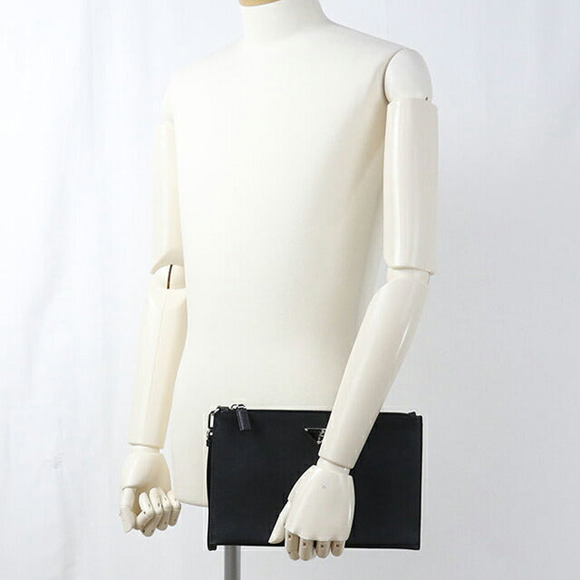 中古 プラダ クラッチバッグ メンズ ブランド PRADA サフィアーノレザー  ブラック USDPR120302011