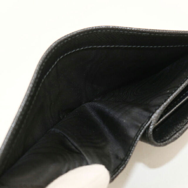 中古 プラダ 二つ折り財布 二折財布 コンパクト レディース ブランド PRADA  サフィアーノレザー 1ML018 ブラック USDPR120329011