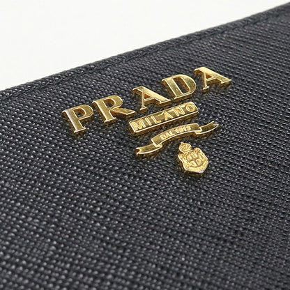中古 プラダ 二つ折り財布 二折財布 コンパクト レディース ブランド PRADA  サフィアーノレザー 1ML018 ブラック USDPR120329011