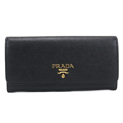 中古 プラダ 長財布二折 レディース ブランド PRADA  サフィアーノレザー財布 1MH132 ブラック USDPR120446011