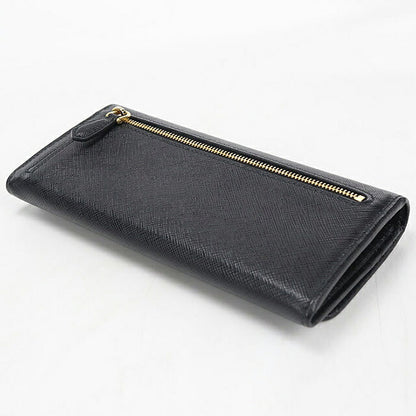 中古 プラダ 長財布二折 レディース ブランド PRADA  サフィアーノレザー財布 1MH132 ブラック USDPR120446011