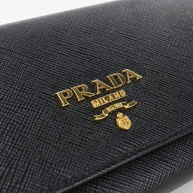 中古 プラダ 長財布二折 レディース ブランド PRADA  サフィアーノレザー財布 1MH132 ブラック USDPR120446011