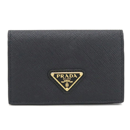 中古 プラダ 名刺入れ レディース ブランド PRADA サフィアーノトライアングル カードケース 1MC110 ブラック USDPR120447011