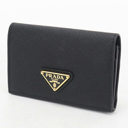 中古 プラダ 名刺入れ レディース ブランド PRADA サフィアーノトライアングル カードケース 1MC110 ブラック USDPR120447011