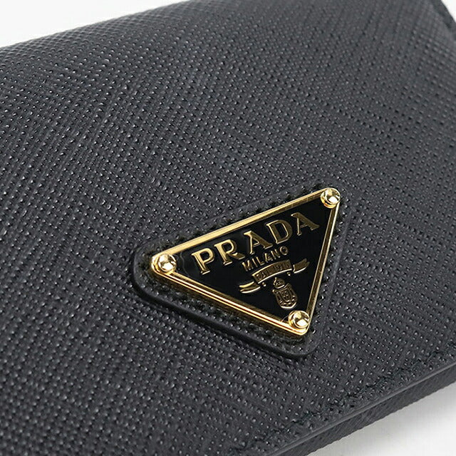 中古 プラダ 名刺入れ レディース ブランド PRADA サフィアーノトライアングル カードケース 1MC110 ブラック USDPR120447011