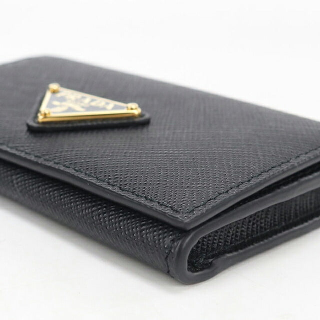中古 プラダ 名刺入れ レディース ブランド PRADA サフィアーノトライアングル カードケース 1MC110 ブラック USDPR120447011