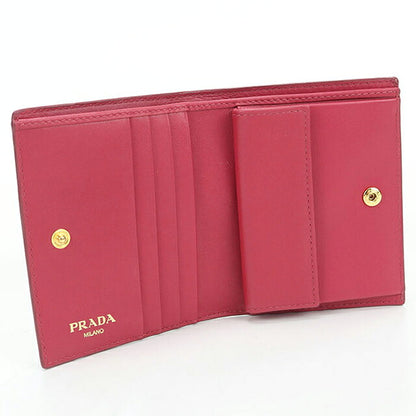 中古 プラダ 二つ折り財布 二折財布 コンパクト レディース ブランド PRADA   1MV204 ピンク USDPR120452011