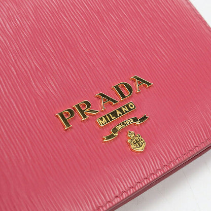 中古 プラダ 二つ折り財布 二折財布 コンパクト レディース ブランド PRADA   1MV204 ピンク USDPR120452011