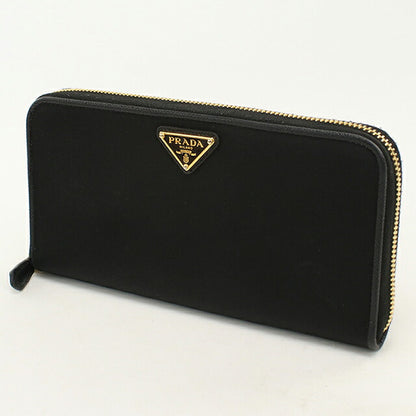 Used Prada long wallet round zipper ladies brand PRADA triangle logo 1ML506 black USDPR120501011