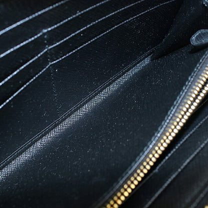 Used Prada long wallet round zipper ladies brand PRADA triangle logo 1ML506 black USDPR120501011