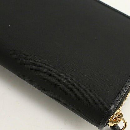 Used Prada long wallet round zipper ladies brand PRADA triangle logo 1ML506 black USDPR120501011