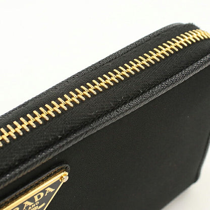 Used Prada long wallet round zipper ladies brand PRADA triangle logo 1ML506 black USDPR120501011