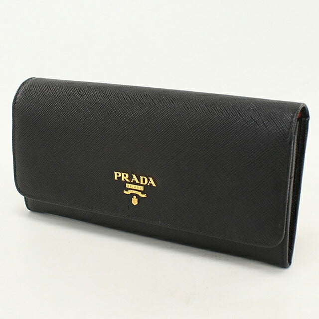 Used Prada long wallet bi-fold ladies brand PRADA Saffiano multicolor 1MH132 black USDPR120516011