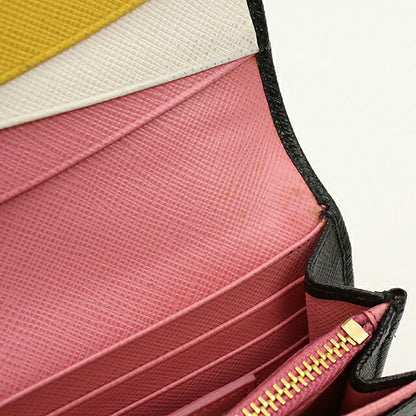 Used Prada long wallet bi-fold ladies brand PRADA Saffiano multicolor 1MH132 black USDPR120516011
