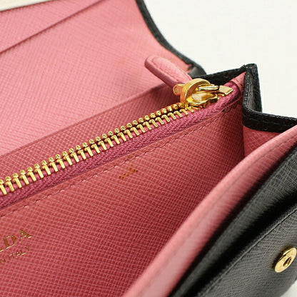 Used Prada long wallet bi-fold ladies brand PRADA Saffiano multicolor 1MH132 black USDPR120516011
