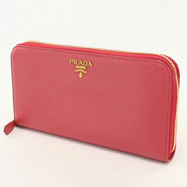 中古 プラダ 長財布ラウンドファスナー レディース ブランド PRADA ヴィッテロムーブ  1ML506 2EZZ F0505 ピンク USDPR120536011