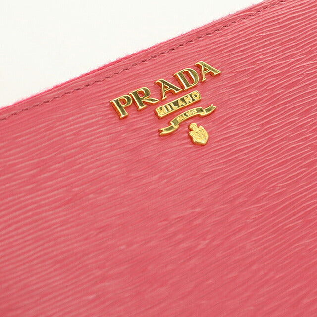 中古 プラダ 長財布ラウンドファスナー レディース ブランド PRADA ヴィッテロムーブ  1ML506 2EZZ F0505 ピンク USDPR120536011