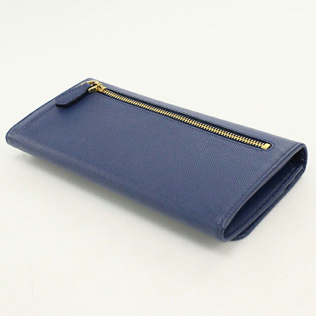 Used Prada long wallet bi-fold ladies brand PRADA triangle logo saffiano leather 1M11132 navy USDPR120582011