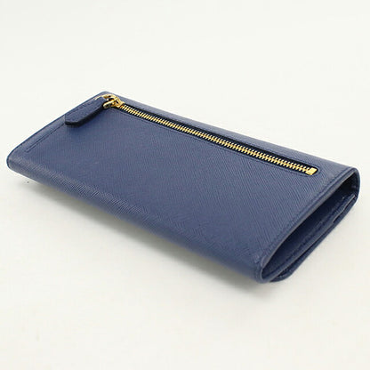 Used Prada long wallet bi-fold ladies brand PRADA triangle logo saffiano leather 1M11132 navy USDPR120582011