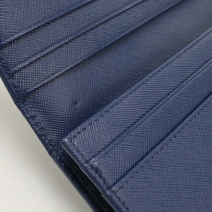 Used Prada long wallet bi-fold ladies brand PRADA triangle logo saffiano leather 1M11132 navy USDPR120582011