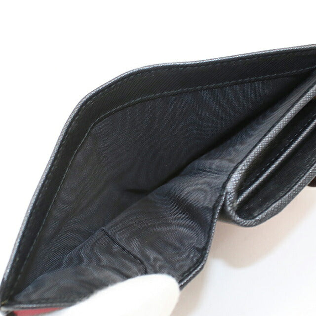 中古 プラダ 二つ折り財布 二折財布 コンパクト レディース ブランド PRADA  サフィアーノマルチカラー 1ML018 ブラック USDPR120631011