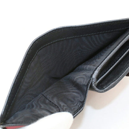 中古 プラダ 二つ折り財布 二折財布 コンパクト レディース ブランド PRADA  サフィアーノマルチカラー 1ML018 ブラック USDPR120631011