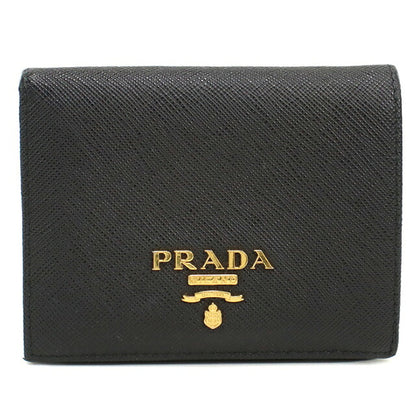 Used Prada Bifold Wallet Bifold Wallet Compact Ladies Brand PRADA Saffiano Leather 1MV204 Black USDPR120632011