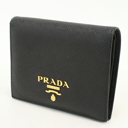Used Prada Bifold Wallet Bifold Wallet Compact Ladies Brand PRADA Saffiano Leather 1MV204 Black USDPR120632011