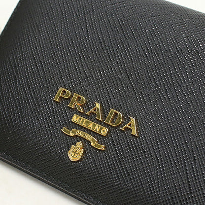 Used Prada Bifold Wallet Bifold Wallet Compact Ladies Brand PRADA Saffiano Leather 1MV204 Black USDPR120632011